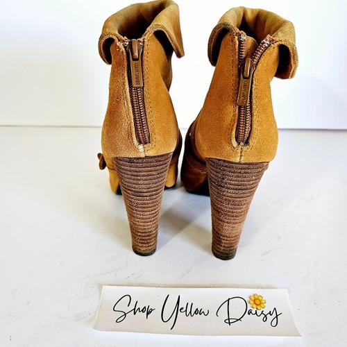 Rare Colin Stuart Brown Suede Leather Ankle Booties Womens Sz 8 - Sh444.2 - Picture 7 of 11