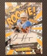 Omarion Hampton Wild Card 2025 Comix Rookie Auto 1/1 Football
