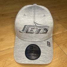 New Era 39THIRTY New York Jets Heather All Gray Grey Flex Fitted S/M Stretch Hat