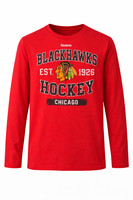 Reebok Youth Langarmshirt Chicago Blackhawks Rot Medium 10/12