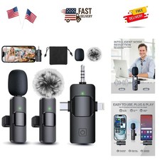 3 in 1 Professional Wireless Lavalier Microphone for iPhone, Android, Camera,...
