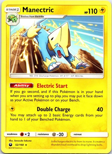 Manectric 52/168 Rare Celestial Storm Pokemon NM