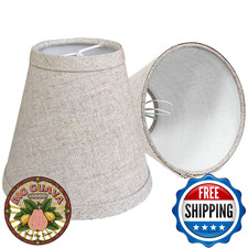 Double Mini Small Brown Barrel Lamp Shades Clip On Bulb TOOTOO STAR Fabric Lamps