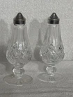 Vintage WATERFORD Lismore Salt Pepper Shaker Set Tall Footed 6.25" IRELAND