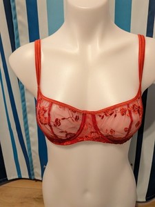 Victoria's Secret Red Floral Lace Bra 34B