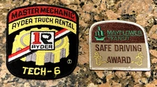Vtg Patches Ryder Truck Rental Master Mechanic Service + Mayflower Safe Driving