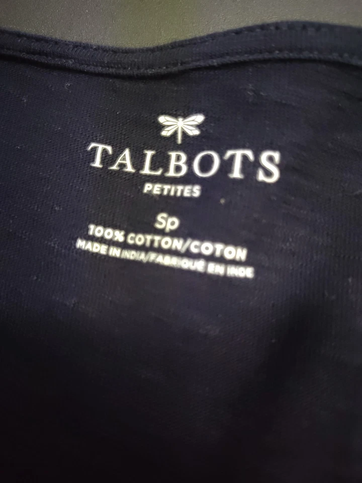 Talbots Small Womens Dark Navy Blue Eyelet Sleeveless Top - Image 3 of 3
