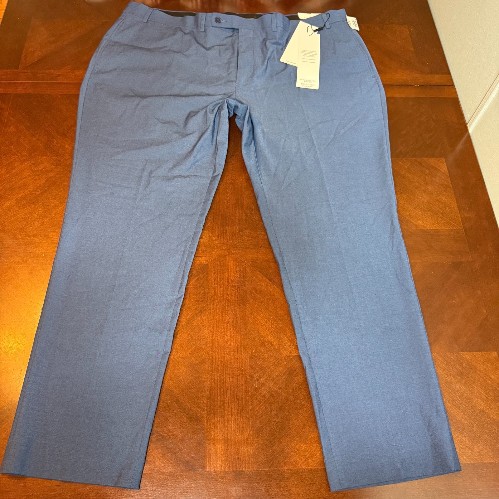 Calvin Klein Blue Slim Fit Stretch Dress Pants Modern Tailored Men 44x30 NWT