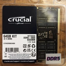 Crucial 64GB Kit (2x 32GB) DDR5 5600 PC5 Laptop Memory CT2K32G56C46S5 Brand New
