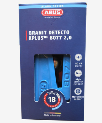 ABUS GRANIT  Detecto XPlus 8077 2.0 Motorrad Scheibenschloss mit Diebstahlsicherung - Blau