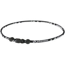 Phiten Classic Star Titanium Single Strand Necklace Black - 18 Inch