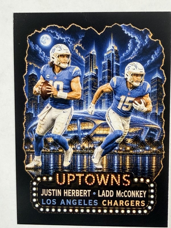 Chargers 2025 Rookie/Insert Lot 3 Herbert/McConkey UT-23 Hampton WHR-OMH Reprint