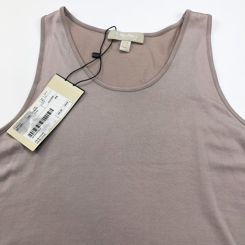 Max Mara NEW Large Silk Blend Sleeveless Tank Top Pullover Beige Mauve - Picture 2 of 11