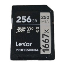 Lexar Professional 1667x 256GB SDXC UHS-II Card, Up To 250MB/s