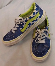 Size W 8.5 / M 7 - VANS Sk8- Low Blue Green Checkerboard