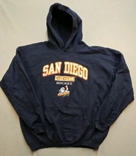 Vintage San Diego Gulls Hockey (AHL) Size XL Navy Blue Pullover Hoodie
