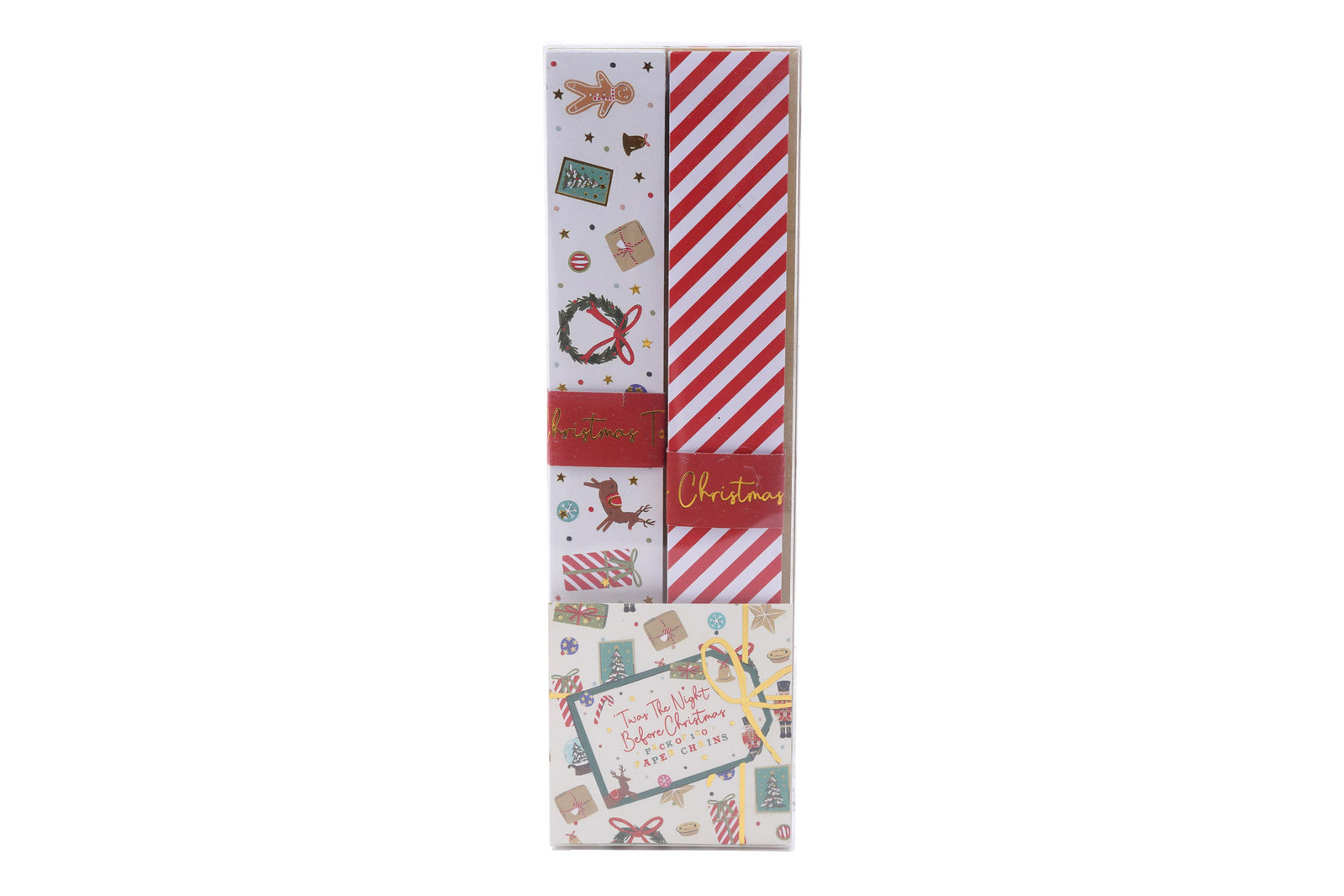 Twas The Night Before Christmas Paper Chains 100pcs 5m Red White Decor