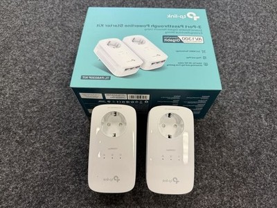 TP-Link AV1300-Gigabit Powerline-Adapter KIT mit Steckdose - 2er-Pack, Weiß
