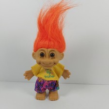 Vintage Russ Troll Doll I'm A Big Brother Orange Hair 5"