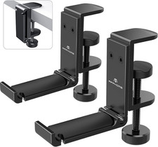 2Pack Foldable Headphone Stand Under Desk Mount Holder Clip Cable Organizer for