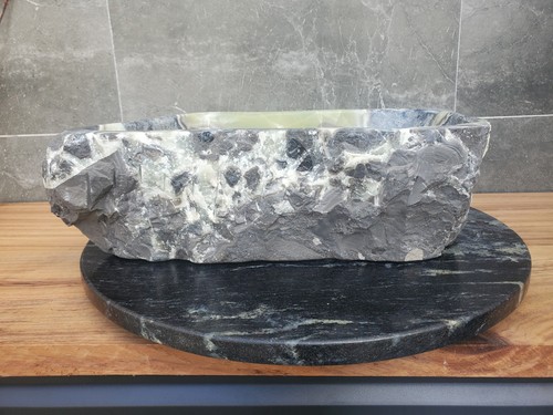 Grün und grau Onyx Stein Gefäß Badezimmer Waschbecken, 16,5 x 11 Zoll über Theke - Bild 15 von 23