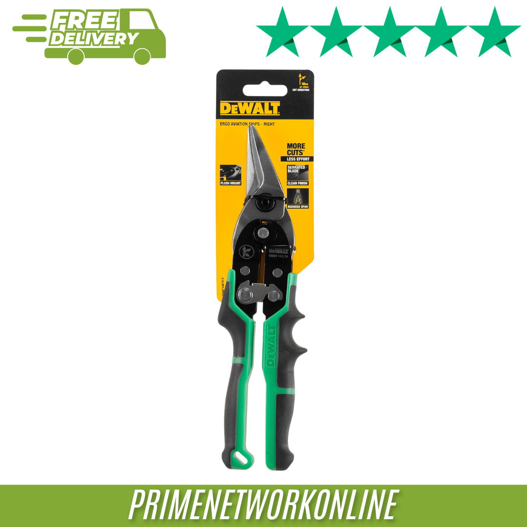 DeWalt 301mm Ergonomic Aviation Snips Right Cut 100% ORIGINAL ⭐⭐⭐⭐⭐