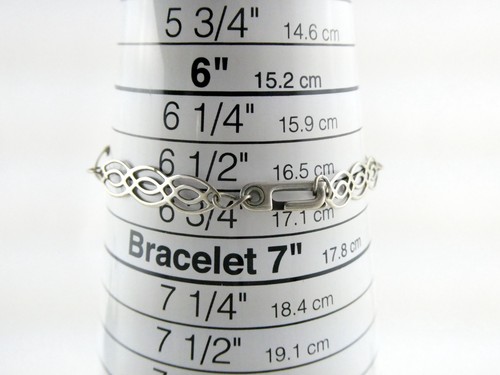 Vintage IC Sterling Silver Celtic Knot Link Bracelet 3.6g 8.75 Inches 925 - Picture 15 of 15