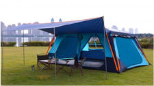 KTT Extra Large Tent for up to 12 Person, 2 Rooms, 3 Doors, 3 Windows
