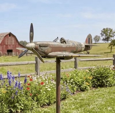 For Yard/Garden 2D 50th Anniversary Airplane Windmill Outdoor Plane Wind