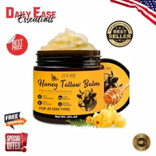 Natural Beef Tallow & Honey Balm 4oz  Soothing Skin Care with Calendula Oil
