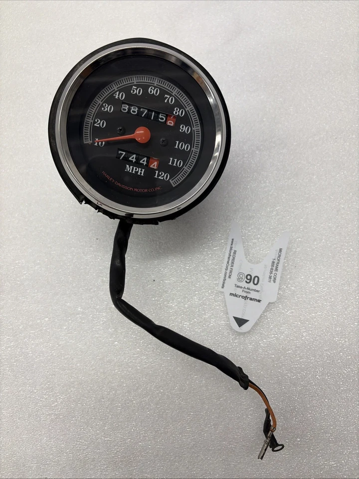 Speedometer Speedo Gauge 120mph GEAR DRIVEN WHEEL CABLE FXR, DYNA, SPORTSTER  38 - Image 2 of 4