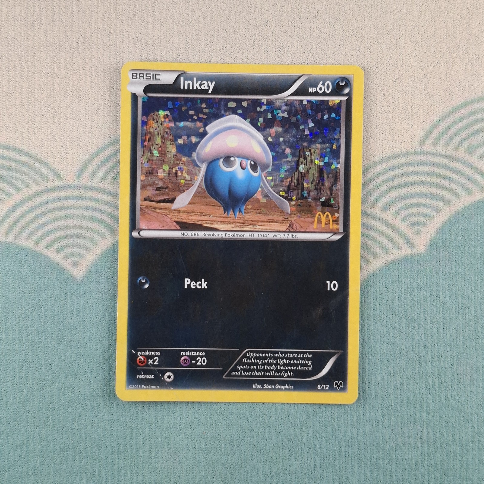 Inkay 6/12 McDonald's 2014 Promo Rare Holo Pokemon Card HP