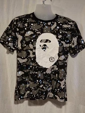 BAPE Space Camo T-shirt Black A Bathing Ape Men Sz Large 