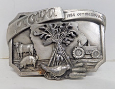 1984 Iowa commemorative Pewter belt buckle 403 of 1000 vintage