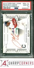 2018 TOPPS DIAMOND ICONS RED INK AUTOGRAPHS #RIA-FL FRANCISCO LINDOR #/25 PSA 10