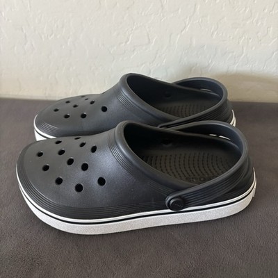 Crocs Off Court Clog Black w/ White Strip US Size Men s 6/women s 8