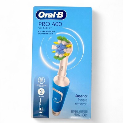 NIB Oral-B Pro 400 Vitality Electric Toothbrush Rechargeable - 2 Modes & 2 Heads