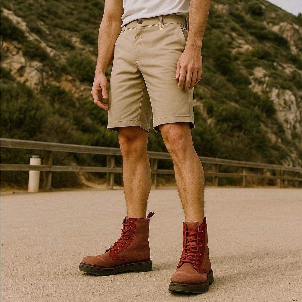 Dr Martens Combs Red Washed Canvas Combat Boots size Men's 10/Women's 11