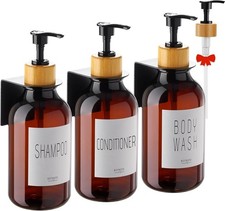 VITVITI Shampoo and Conditioner Dispenser, Body Wash Shower Soap Brown