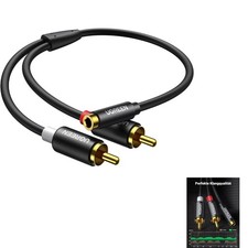 Cinch Adapter, 3.5mm Klinke auf 2 Cinch, Audiokabel, Stereo, TV, Lautsprecher