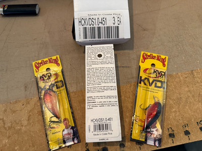 Strike King (Lot Of 3) Red Craw Squarebill Crankbaits, Bass Fishing! NEW