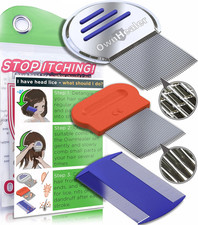 Professional Lice Comb Kit - for Lice, Nits, and Dandruff Removal. Quick Results