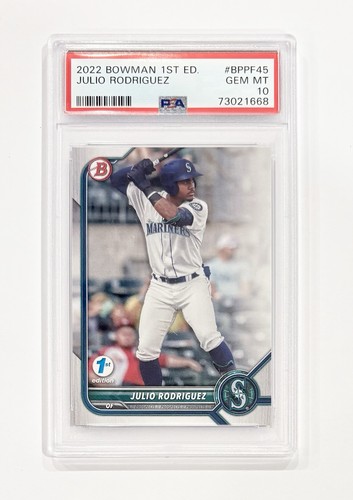 2022 Bowman 1st Edition Julio Rodriguez Rookie RC #BPPF-45 Mariners PSA Gem Mint