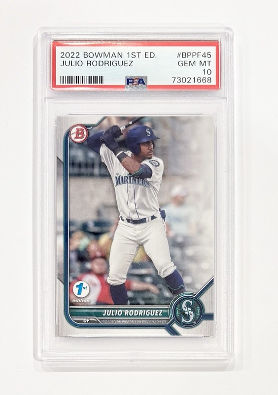 2022 Bowman 1st Edition Julio Rodriguez Rookie RC #BPPF-45 Mariners PSA Gem Mint