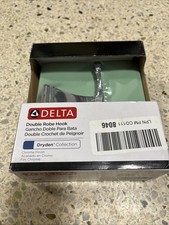Delta Double Robe Hook - Dryden Collection - 75135 - Chrome Finish - NIB