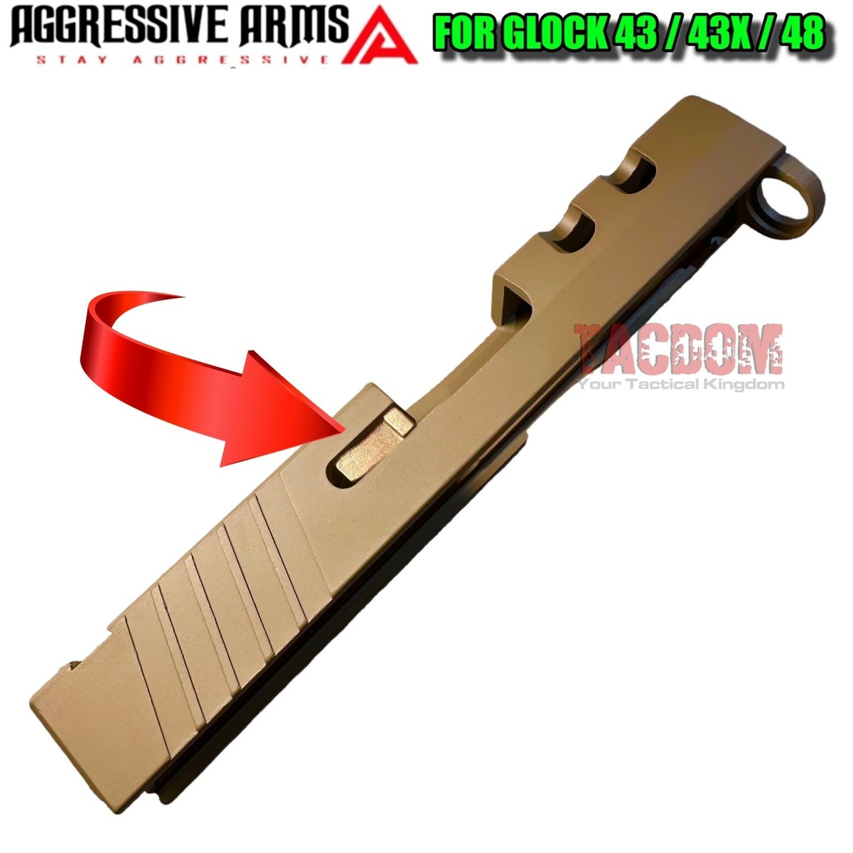 AGGRESSIVE ARMS COPPER PVD STRIKER DEPRESSOR EXTRACTOR SLIDE PLATE