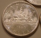 (3) 1965 Small Beads Pointed 5 SILVER Dollars of Canada 1.8 troy oz ASW Gem BU — photo 3