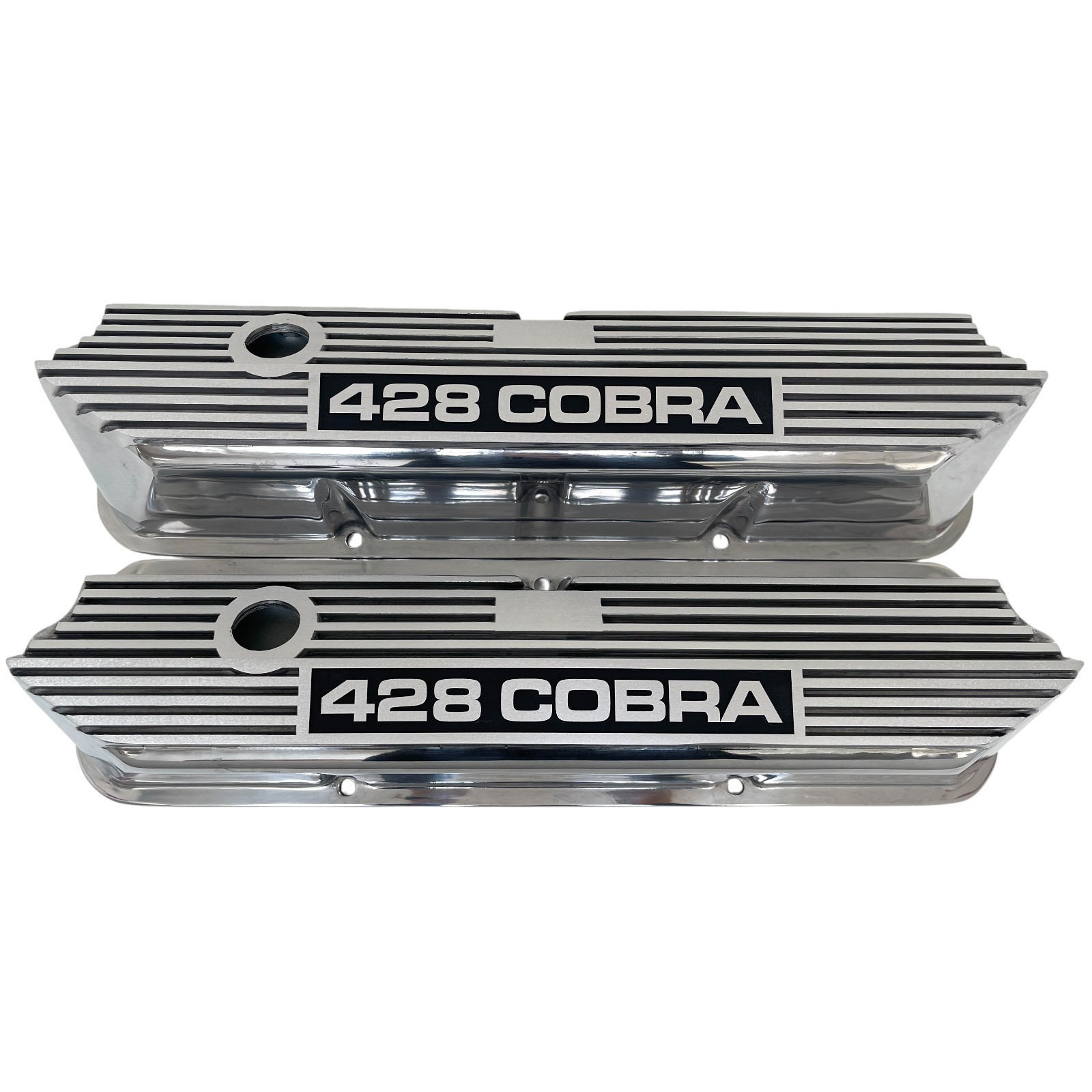 Ford FE 428 COBRA Tall Polished Valve Covers -Long Plate - Ansen USA