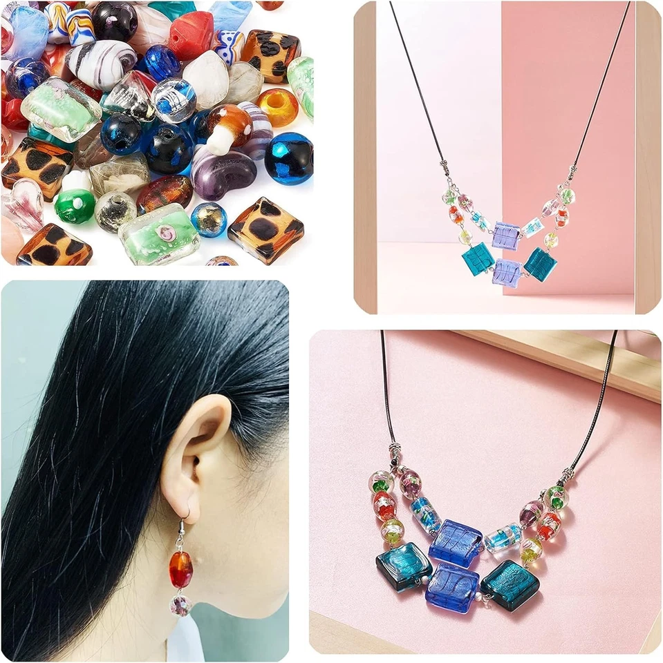 Glasperlen Lampwork Perlen zum auffädeln 500g Perlenset Schmuckherstellung R84 - Bild 4 von 4