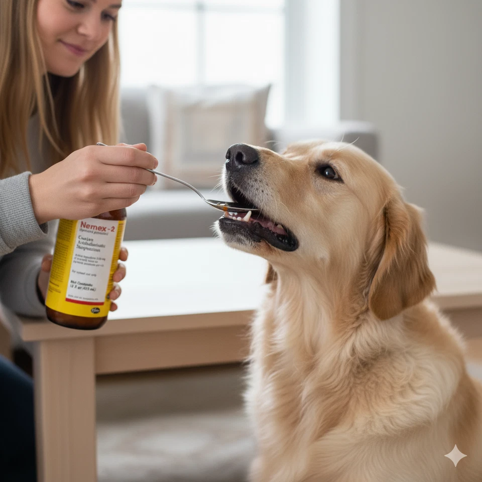 Nemex II Wormer 16 oz. Tratamiento de lombrices intestinales y anquilostomas para perros y cachorros Foto 3 de 4